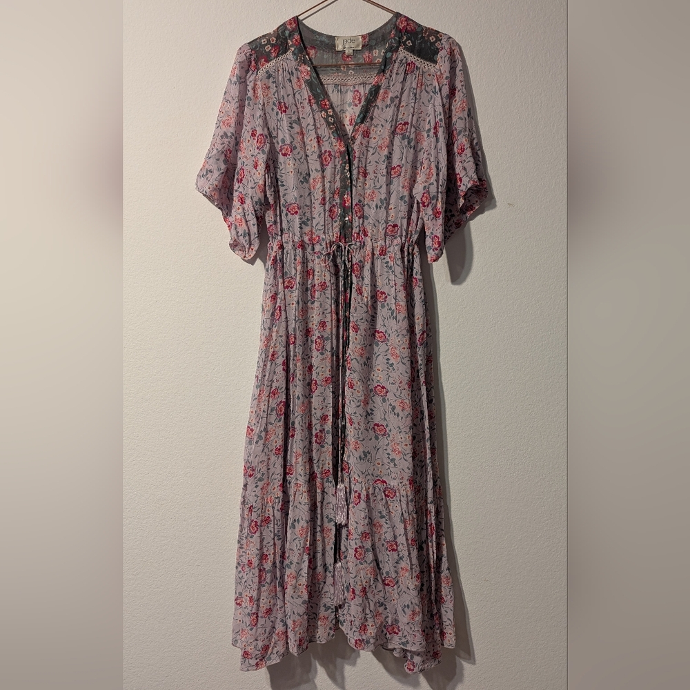 Jade By Johnny Was Floral Midi Dress